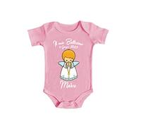Bulabadoo Body Neonata - DATA BATTESIMO e NOME Personalizzati - Sacramento - Angelo - Angioletto - Chiesa - Religione - Bimbo - Bimba - Neonati - Idea Regalo