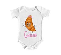 Bulabadoo Body Neonata - Femmina - Nome Personalizzato - Cornetto - Colazione - Croissant - Bimbi Piccoli - Figlia - Femminuccia - Baby - Piccola - Idee Regalo