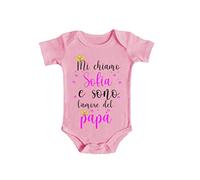 Bulabadoo Body Neonata - Mi chiamo [ PERSONALIZZA NOME ] e sono l'Amore del Papà - Padre - Bimba - Festa del Papà - Idea Regalo Festa Papà