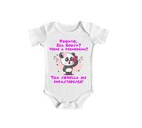 Bulabadoo Body Neonato con Scritte - Pronto Zia [ Inserisci Nome ] Vieni a Prendermi Tua Sorella Mi infastidisce - Zia - Bimba - Body Neonato Divertente