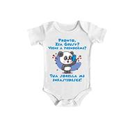 Bulabadoo Body Neonato con Scritte - Pronto Zia [ Inserisci Nome ] Vieni a Prendermi Tua Sorella Mi infastidisce - Zia - Bimbo - Body Neonato Divertente