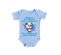 Bulabadoo Body Neonato con Scritte - Pronto Zia [ Inserisci Nome ] Vieni a Prendermi Tua Sorella Mi infastidisce - Zia - Maschietto - Body neonato Divertente