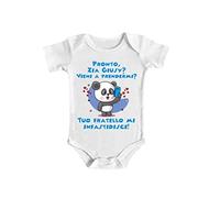 Bulabadoo Body Neonato con Scritte - Pronto Zia [ Inserisci Nome ] Vieni a Prendermi Tuo Fratello Mi infastidisce - Zia - Body Neonato Divertente
