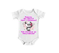 Bulabadoo Body Neonato con Scritte - Pronto Zia [ Inserisci Nome ] Vieni a Prendermi Tuo Fratello Mi infastidisce - Zia - Body Neonato Divertente