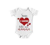 Bulabadoo Body Neonato con Scritte - Sono L'amore della Mia Mamma - Mamma - Mammina - Festa della Mamma Idea Regalo