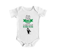 Bulabadoo Body Neonato Divertente - Papà in Moto - Idea Regalo per Neonato, 0-6 Mesi, Bianco, Stampa con Lettere, Festa, Unisex - Bambini e Ragazzi, Cotone, Manica Corta, Lavare a Mano