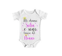 Bulabadoo Body Neonato Femminuccia - Mi chiamo [ PERSONALIZZA NOME ] e sono l'Amore del Nonno - Nonnino - Festa Nonni - Nipotina - Idea Regalo