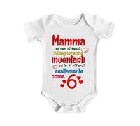 Bulabadoo Body Neonato - Mamma se non ci fossi bisognerebbe inventarti - Body con scritte - divertenti - Baby - Bebè - tenerezza - Festa Mamme - Idea Regalo