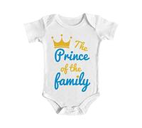 Bulabadoo Body Neonato - Maschio - Prince - Principe - of the Family - Bimbi Piccoli - Bimbo - Maschietto - Primo anno - Baby - Piccolo - Idee Regalo