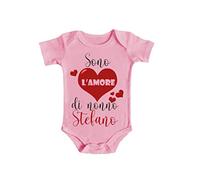 Bulabadoo Body Neonato Personalizzato con Nome - Modello Intimo Sgambato Sono l'Amore di Nonno - In Cotone Leggero per Uso Diurno - Regalo Nascita Unisex per Bimbo e Bimba