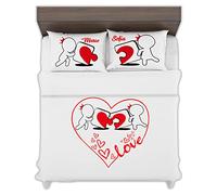Bulabadoo Completo Lenzuola Matrimoniali Microfibra Innamorati Personalizzabile - Complementari - Pezzi - Mi completi - Amore - Completi - Idee Regalo - Coppia Federe