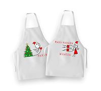 Bulabadoo Coppia Grembiuli Natale - Nomi Personalizzabili - Cucina - Indumentii Natalizi - Calamita d'Amore- Idee Regalo Natale