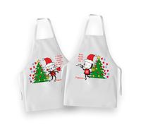 Bulabadoo Coppia Grembiuli Natalizi - Nomi Personalizzabili - Cucina - Indumentii Natalizi - A Natale Il Nostro Amore è Ancora più Bello - Idee Regalo