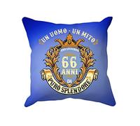 Bulabadoo Cuscino Compleanno 66 anni - Un uomo un Mito una Leggenda - 66 Anni di puro splendore - Cuscino Compleanno - Idea Regalo Compleanno 66 anni - Idea Regalo Uomo