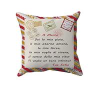 Bulabadoo Cuscino Dedica Nome Personalizzato - Sei la mia Gioia - Ragazzo - Fidanzato - Compagno - Marito - Amore - Love - Lettera - Cuscini 40X40 - Cartolina - Regalo