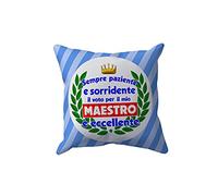 Bulabadoo Cuscino Maestro - Cuscino Insegnanti - Sempre paziente e sorridente, il voto per il mio Maestro è Eccellente! - Maestri Regalo - Maestro Regalo Originale