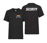 Bulabadoo Maglietta Security Personalizzabile Stampa Fronte Retro Lato Cuore Nome Logo Azienda Tshirt Lavoro Uomo Donna Sicurezza Locale Pub Guardia Bodyguard Tshirt Personalizzate