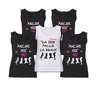 Bulabadoo Pacchetto Canotte Addio al Nubilato Sposa da Domani Faccio la Brava Anche No! Amiche della Sposa Canotta Donna Divertimento Simpatica Smanicate Party Funny Festa