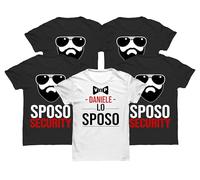 Bulabadoo Pacchetto Magliette Addio al Celibato Personalizzabili, Set T Shirt Coordinato per Sposo e Team Sposo con Nome, Grafiche Divertenti e Meme Ironici, Idea Regalo per Festa e Weekend