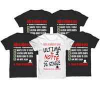 Bulabadoo Pacchetto Magliette Addio al Celibato Personalizzabili, Set T Shirt Coordinato per Sposo e Team Sposo con Nome, Grafiche Divertenti e Meme Ironici, Idea Regalo per Festa e Weekend