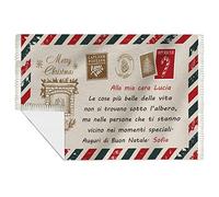 Bulabadoo Plaid Natale - Nome Personalizzato - Cara - Ragazza - Donna - Auguri Natale - Le cose più belle della Vita - Albero - Pensiero - Natalizio - Coperta Pile - Regalo
