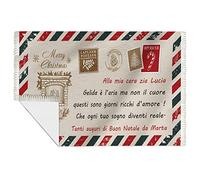 Bulabadoo Plaid Natale Zia - Nome Personalizzato - Alla mia Cara Zia - Dedica - Tanti Auguri di Buon Natale - Cartolina - Christmas - Coperta Pile - Regalo