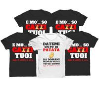 Bulabadoo Set Magliette Celibato Festa Addio al Celibato Sposo Amici Patata da Domani e mo so ca… Tuoi Pacchetto T-Shirt Divertenti
