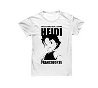 Bulabadoo T-shirt Heidi - Sono felice come Heidi a Francoforte - Maglietta Uomo Donna Bimbo - Maglietta Heidi - Anni 80 - Cartoon M