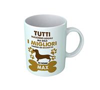 Bulabadoo Tazza Bassotto Personalizzabile - Tutti Nascono Uguali ma Solo i Migliori Hanno Uno Bassotto [ SCRIVI Nome ] - Razza Cane - Tazza Personalizzata