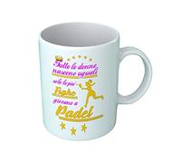 Bulabadoo Tazza Divertente Donna Tutte le Donne Nascono Uguali ma solo le più fighe Giocano a Padel Tazza Ragazza Woman Girl Gadget Idea Regalo Simpatica