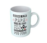 Bulabadoo Tazza Mestieri - Tazza papà - Sono Un papà Vigile del Fuoco Come Un papà Normale ma Molto più Figo - Tazza papà Divertente - Gadget papà - Idea Regalo papà