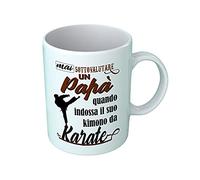 Bulabadoo Tazza Papà Karate Mai Sottovalutare Un Papà quando indossa il suo Kimono da Karate Karate Papà Tazze Gadget Padre Tazza Festa del Papà Idea Regalo