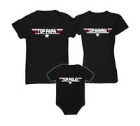 Bulabadoo Tris Body Neonato Tshirt Top Figlio Mamma Papà Super Set 3 Bimbo Maschietto Pilota Aereo Famiglia Idea Regalo