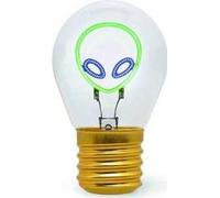 Legami - Lampada da Tavolo a forma di Lampadina, Ricaricabile con Cavo USB, Senza Fili, Bulb Fiction, Tema Alien, 6.8 x 10.3 cm