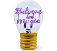 Legami - Lampada da Tavolo a forma di Lampadina, Ricaricabile con Cavo USB, Senza Fili, Bulb Fiction, Tema Believe in Magic, 6.8 x 10.3 cm
