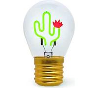 Legami - Lampada da Tavolo a forma di Lampadina, Ricaricabile con Cavo USB, Senza Fili, Bulb Fiction, Tema Cactus, 6.8 x 10.3 cm