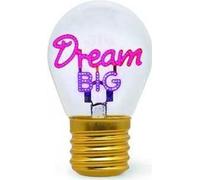 Legami - Lampada da Tavolo a forma di Lampadina, Ricaricabile con Cavo USB, Senza Fili, Bulb Fiction, Tema Dream Big, 6.8 x 10.3 cm