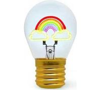 Legami - Lampada da Tavolo a forma di Lampadina, Ricaricabile con Cavo USB, Senza Fili, Bulb Fiction, Tema Rainbow, 6.8 x 10.3 cm