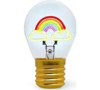 Legami - Lampada da Tavolo a forma di Lampadina, Ricaricabile con Cavo USB, Senza Fili, Bulb Fiction, Tema Rainbow, 6.8 x 10.3 cm