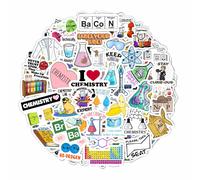 BulbaCraft 100 adesivi divertenti di chimica per computer portatili, adesivi per computer di chimica, decalcomanie da laboratorio - Regali di chi