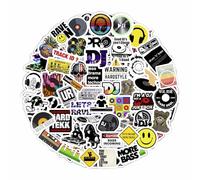 BulbaCraft 100 adesivi DJ per bottiglia d'acqua e laptop, bomboniere e decorazioni per feste DJ, decalcomanie in vinile impermeabili, adesivi per giradischi, regali per donne e uomini