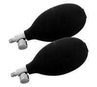 Bulbo di Gonfiaggio 2 Pezzi per Misuratori di Pressione PVC | Design Ergonomico, Superficie Liscia Nera, Valvola di Scarico Aria, per Tubi Aria e Monitori Domestici
