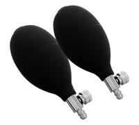 Bulbo di Gonfiaggio Manuale per Misuratori Pressione, 2 Pezzi | Pvc e Metallo, Valvola di Scarico Aria, Impugnatura Ergonomica, Casa e Ospedale, Colore Nero
