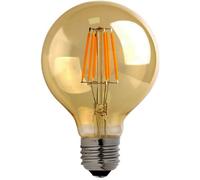 Bulbright 1Pezzi lampadine a filamento LED Dimmerabile G80 6W Attacco E27, Bianco Caldo 2700K, Dorato Vetro, Equivalente a 60W, 220V AC, Dimmerabile (6.1)