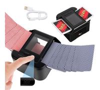 Buldoospok 1-2 Deck Rechargeable Automatic Card shuffler, 2000 mAh USB-C Rechargeable Shuffling Machine with Auto And Manual Modes Card shuffler for Uno Poker Blackjack, 50dB Shuffle Quietly