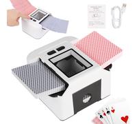 Buldoospok Ricaricabile Mischia Carte Automatico per Poker Uno Skip-Bo Texas Hold'em Game Carte, Mescolatore Carte da Gioco Elettrico per 1-2 Mazzi, Mescolatore di Carte Silenzioso & Ricarica USB