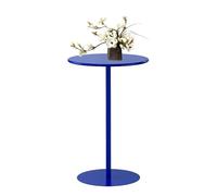 Bule Round Bar Table, Counter Height Cocktail Tables with Metal Base, Breakfast Table, Outdoor Coffee Table, High Top Bistro Pub Table for Small Spaces, Accent Table(40x40x62cm)