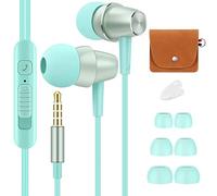 Bulees - Auricolari per bambini e bambini, con microfono e controllo del volume, piccoli auricolari per iPhone 6/6s, smartphone Android, lettori MP3 (blu)