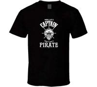 bulei A Pirate Work Like A Captain Party Unisex 100% Cotton Short-Sleeve T-Shirts Black L
