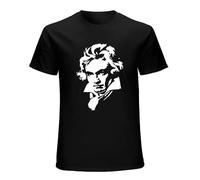 bulei Beethoven Ludwig Van Beethoven Music Composer Unisex 100% Cotton Short-Sleeve T-Shirts Black XL